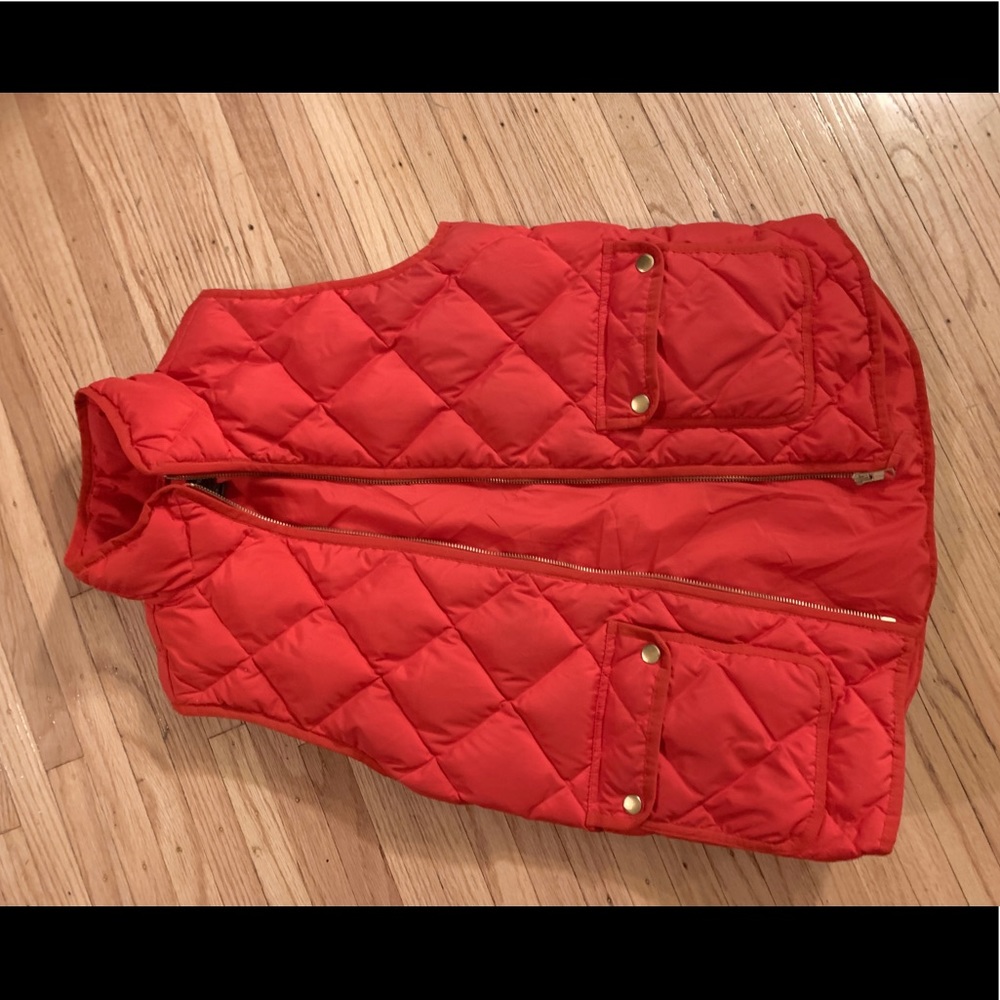 JCrew Red Puffer Vest Size XS